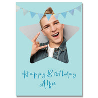 Personalised Turquoise Birthday Photo Card